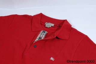 BURBERRY Polo Shirt Kurzarm rot Nova Check Gr.XL  