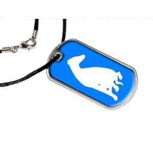  Whippet   Military Dog Tag Black Satin Cord Necklace 