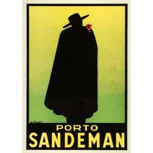  1937 Ad Porto Sandeman Wine France Artist Georges Massiot 
