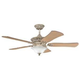   Ceiling Fan with Reversible Maple/Lipple Wood Blade, Antique Marble