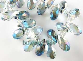 100pcs Glass Crystal Teardrop Pendant Bead 6x12mm  