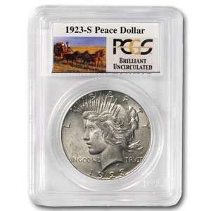  1923 S Brilliant Uncirculated PCGS Stage Coach Silver Dollars 