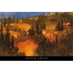 Hillside   Tuscany by Philip Craig 46x31 