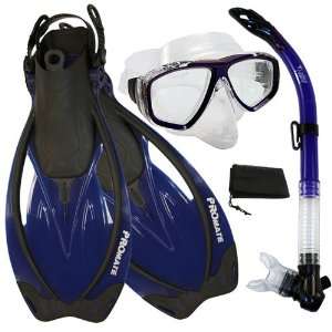  PROMATE Snorkeling Semi Dry Snorkel Purge Mask Fins Scuba 