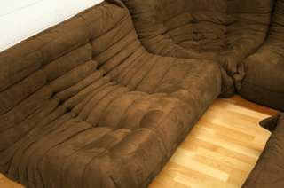 Brown 1+2+3 Fabric Sectional Sofa Set with Ottoman NEW  