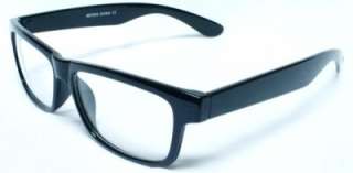 Vintage Clear Lenses Black Thick Frame Wayfarer Women Men Eyeglasses 