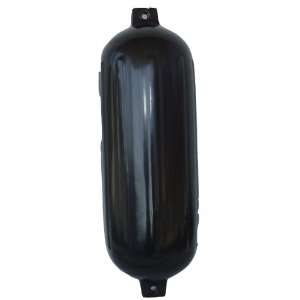  Ribbed Twin Eye Inflatable Black Boat Fender 8.5 X 27 