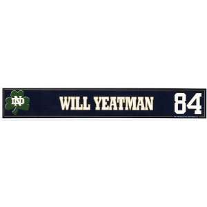  #84 Notre Dame Game Used Locker Tag vs. Penn State Sports 