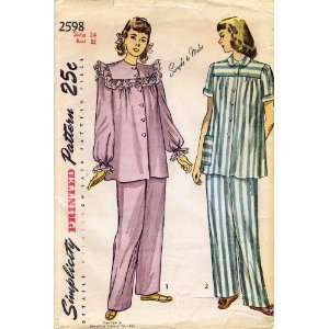  Sewing Pattern Misses Pajamas Size 14 Bust 32 Arts, Crafts & Sewing