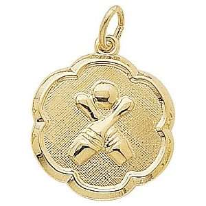  Rembrandt Charms Bowling Charm, 14K Yellow Gold Jewelry