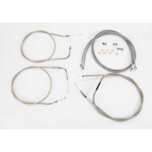 Baron Custom Accessories Stainless Handlebar Cable and Line Kit   16in 