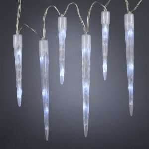   Icicle Snowfall Christmas Light Curtain   White Wire