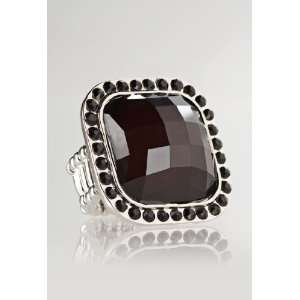  Avenue Plus Size Large Square Stretch Ring, Black ONE 