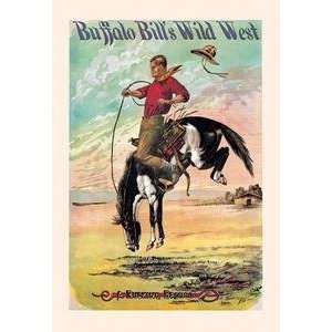  Vintage Art Buffalo Bill A Bucking Bronco   02902 1