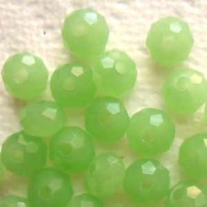  Handmade OPAL Green Faceted Crystal Rondelle Beads 6mmX8mm ~Loose 