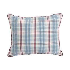  Rectangular Red Blue Plaid Accent Pillow