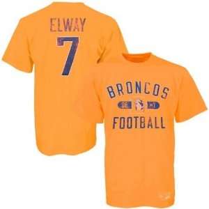   Broncos #7 John Elway Orange Garment Washed Name & Number Tshirt