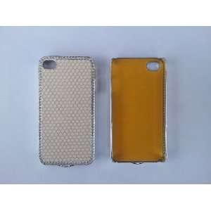com I Phone 4/4GS diomaon and leather cover   rice white Cell Phones 