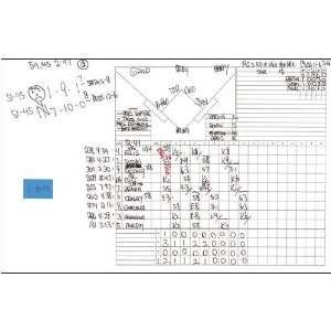  John Sterling Handwritten Scorecard Athletics at Yankees 7 18 