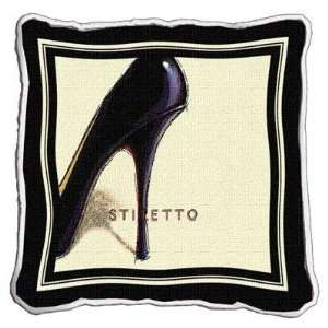 Black Stiletto Pillow 17x17 