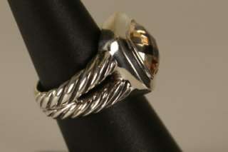 David Yurman 925 Sterling Silver Champagne Citrine & Diamonds Ring