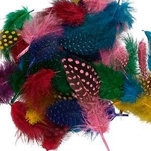 2788BS Craft Feather, Guinea, Dyed, Mix, 0.1oz,   95 Qty   MY BEST 