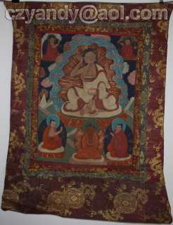 Wonderful Old Tibetan Buddhist Hand Painted Thangka Milarepa 