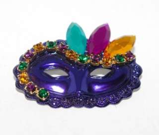 Masquerade Ball Carnival Mardis Gras Mask Pin Brooch  