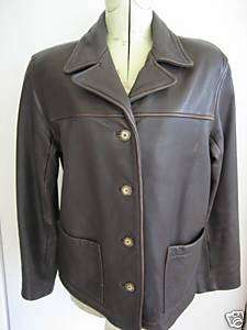 KENNETH COLE Brown Ladies Leather Jacket Medium  
