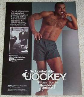 1992 JOCKEY mens Underwear KARL HAMPTON Arlington VA ad  