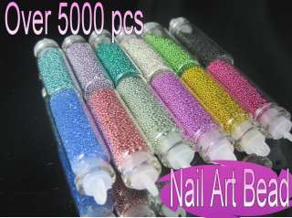 12 Colors Mini Beads Nail Art Decoration x 12Pots New  
