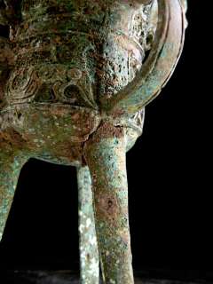 Antique Chinese Estate Tripod Censer Archaic Bronze Vessel Estate 