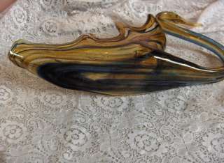 Up for sale is a beautiful vintage Murano art glass hand blown amber 