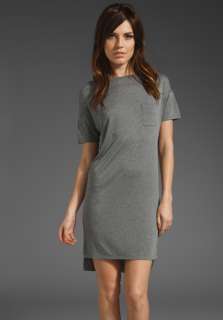 BY ALEXANDER WANG Boatneck Dress Mini Pocket in Heather Grey at 