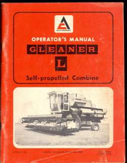1972 ALLIS CHALMERS GLEANER L SELF PROPELLED COMBINE MANUAL  