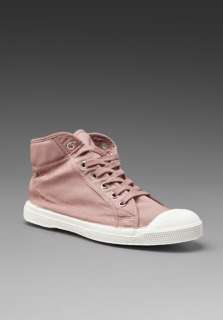 BENSIMON High Lace Up Sneaker in Rose Poudre  