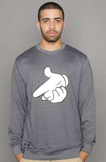 Crooks and Castles The Air Guns Crewneck Sweatshirt in Navy Speckle 