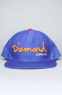 Diamond Supply Co. The OG Logo Snapback Cap in Royal Orange White 