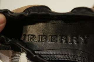 BURBERRY CHECK CANVAS BUCKLED FLAT BALLERINA SHOES 40/9 $325  
