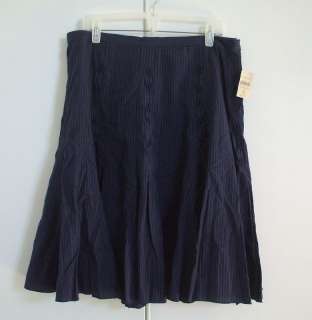 NWT Coldwater Creek  PXL Tuck Detail Skirt Dark Blue  