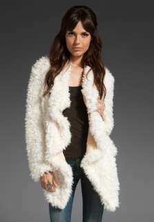 FREE PEOPLE Cascading Sherpa Coat in White  