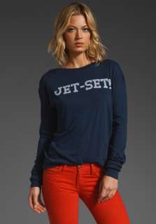 WILDFOX COUTURE Jet Set Long Sleeve Crew in Sailor  