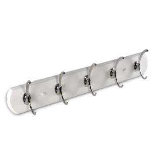 Richelieu Hardware Nystrom Hook Rack 21 In. White Board With 5 Chrome 