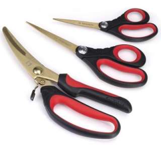 Husky Titanium Scissors Set with Bonus All Purpose Shears, 3 Pack 009 