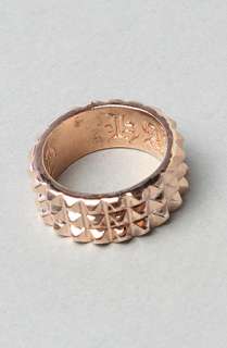 Han Cholo The 3 Row Spiked Ring in Rose  Karmaloop   Global 