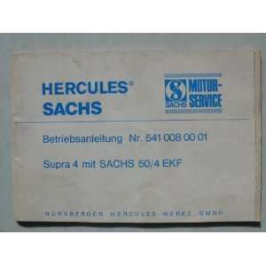 Hercules Supra 4 mit Sachs 50/4 EKF Betriebsanleitung Nr. 541 008 00 