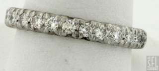 VINTAGE PLATINUM 0.91CT SI1/F DIAMOND ETERNITY BAND RING  