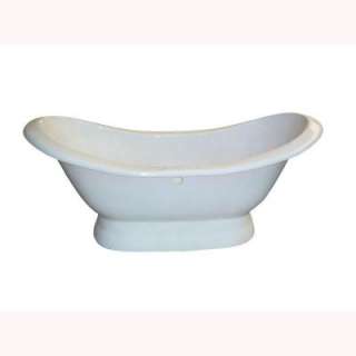   Slipper Tub with 7 in. Deck Holes on Base with Center Drain in White