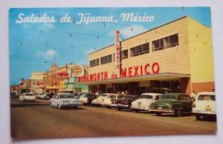 1960s Old Cars Woolworth Stores Tijuana BCN Mexico PC  