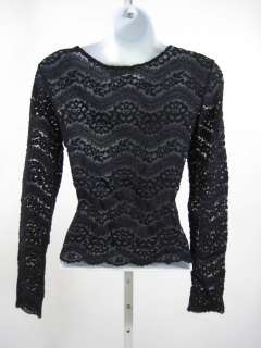HANKY PANKY Black Lace Long Sleeve Shirt Top Size Small  